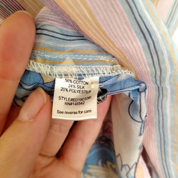 Arrata silent journey sleeveless Button Down Cotton silk tunic top sz Xs - Picture 7 of 9